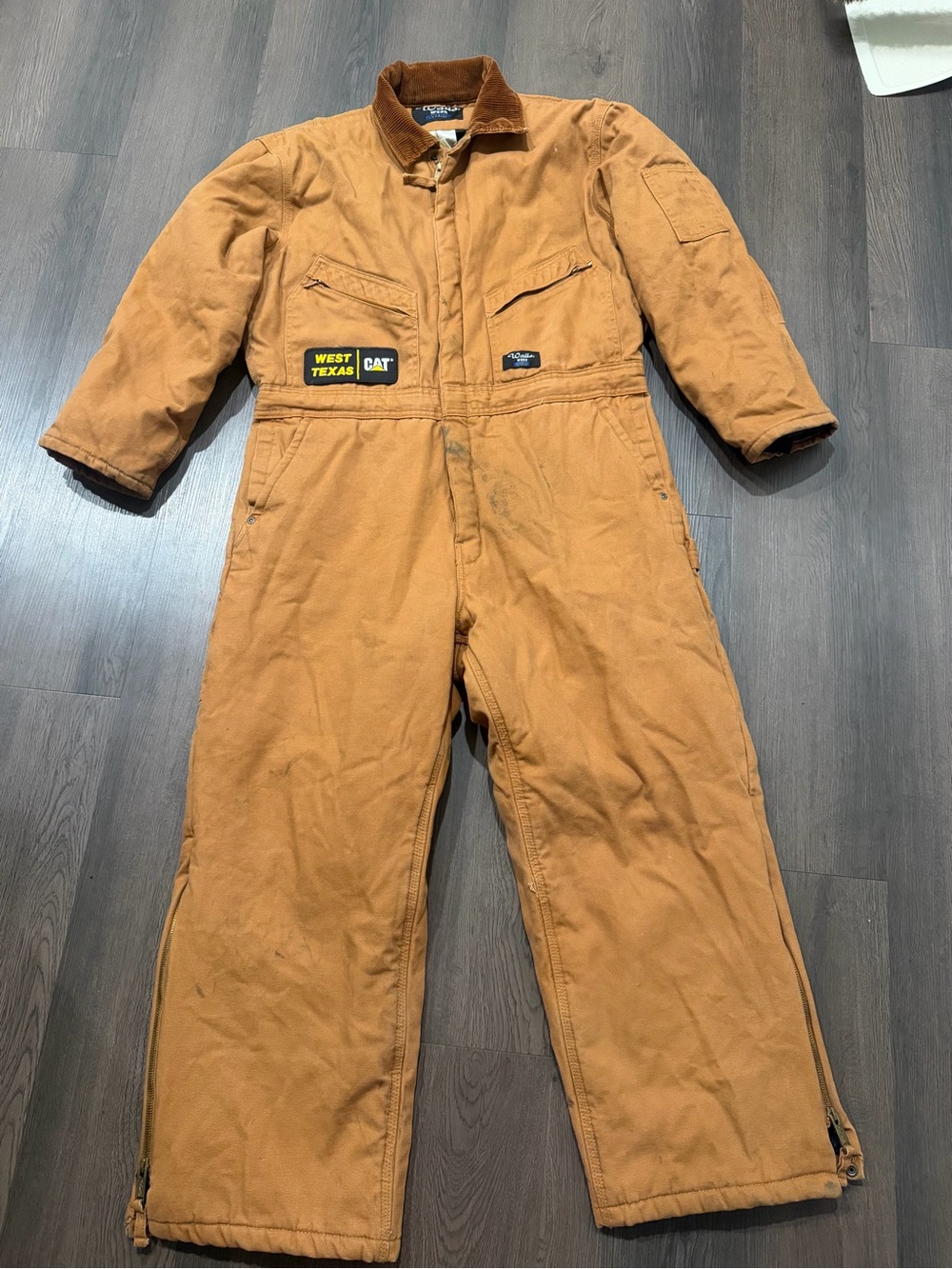 Men’s Vintage Walls CAT West Texas Brown Insulated One-Piece Coverall Insulated
